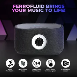 スピーカーの音楽視覚化Bluetooth 5.1磁気流体スピーカー15Wワイヤレス充電機能Antigravity Ferrofluid Venom Sound Box