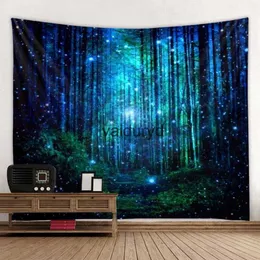 Tapeçarias Floresta natural impressão grande tapeçaria vaga-lume sonho parede pendurado boêmio hippie decoração estética roomvaiduryd