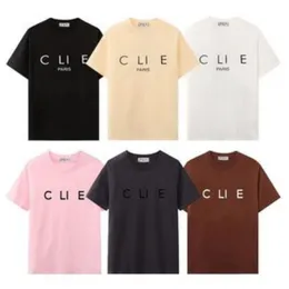 Pure Cotton Cel Classic Chest Letter Printed Men's and Women's T-shirt Versatile Loose Short Sleeved