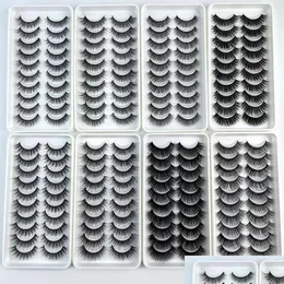 Narzędzia do makijażu 10 Pairs 3D Faux Norek rzęs 100% ręcznie robiony naturalny miękki pasek fl rzęs przedłużenie Fałszywe rzęsy Makeup 10 Dostawa DHSG0