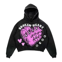 Herren Hoodies Sweatshirts Vintage Damen Sweatshirt Goth Übergroß Broken Heart Print Streetwear Hochwertiger Hoodie Harajuku Jacke Hoodies Damen Y2k Topsyolq