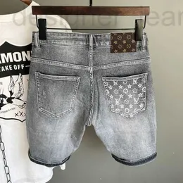 Herren-Jeans-Designer, personalisierte Internet-Promi-Print-Fünf-Punkt-Denim-Shorts für Herren, Sommer, dünner Stil, Marke, vielseitig, koreanisch, elastisch, gutaussehend, BSJR