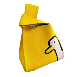 Deisgner bolsa feminina verão tulipas sacos ponto malha totes rubbits flores moda pato urso bolsas gatos saco de compras cereja amarelo verde bege bolsa de ombro crossbody