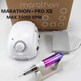 Behandlingar Ny Marathonchampion 3 Pro XII -handtag 35K/40K Electric Nail Borr Strong 210 Micro Motor Slezing Hine för nagelkonstverktyg