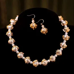 Универсальный комплект жемчужного ожерелья среднего барокко с высококачественными модными и персонализированными жемчужными браслетами-серьгами