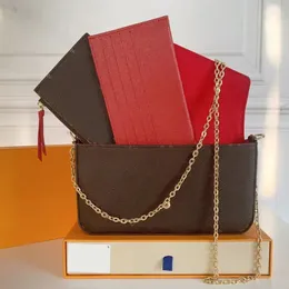 10a högkvalitativ Felicie Pochette Mini Purses Luxury Wallet Crossbody Designer Bag designer Clutch Satchel Mens Woman Women Vintage Printing Process Totes Bag