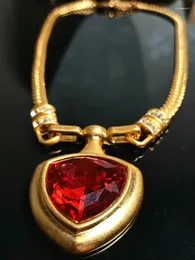 Подвески среднего размера, винтажное персиковое сердце, жемчужная эмаль, большой рубиновый разноцветный цветок, многослойное ожерелье ручной работы с глазурью