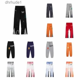 Jeans masculinos calças masculinas sweatpants depts manchado carta impressão casal feminino solto versátil casual reto 0v2w