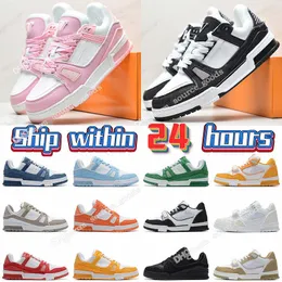 Designer Casual Shoes Virgil Trainer Abloh Trainers Low Calfskin Leather White Green Red Blue Overlays Outdoor Mens Women Platform Sneakers