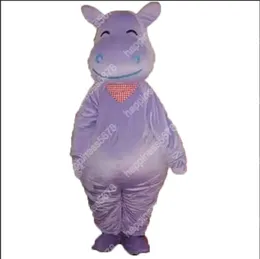 Purple Hippopotamus Maskottchen Kostüme Cartoon Charakter Outfit Anzug Karneval Erwachsene Größe Halloween Weihnachtsfeier Karnevalskleid Anzüge