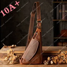 Высококачественные кожаные сумки через плечо ручной работы Mad Horse, персонализированная нагрудная сумка, повседневная мужская нагрудная сумка из воловьей кожи, подлинная мужская сумка 10A+