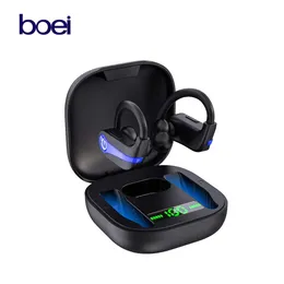 Cuffie Boei 40 ore di riproduzione Auricolari Bluetooth 5.1 Gancio per l'orecchio Cuffie wireless Suono stereo HiFi Cuffie ANC per allenamento Corsa