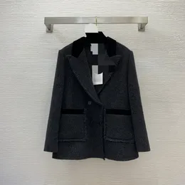 10019 2xl 2024 Milan Runway Coat Autumn Märke samma stil kappa besättning hals svart hög kvalitet långärmad kvinnor kläder weinig23110898