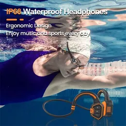 Hörlurar IP68 Simning av headset Benledning BT Huvudband Sport Trådlös stereohuvudtelefoner Hörlurar Bluetooth Earphone