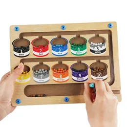 Nesting Stacking toys Children Montessori Toy Magnetic Pen Moving Ball Game Color Sorting Counting Board Fine Motor Training Sensory Educational Toys