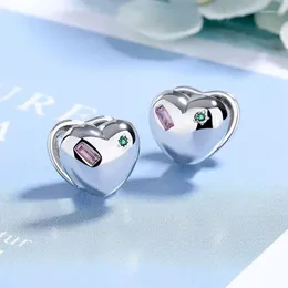 Stud Earrings Unique Fashionable Dual-sided Heart-shaped Charming 3D Heart Shiny Colored Star-shaped Rhinestone Jewelry