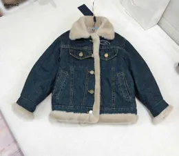 Giacca per bambini di lusso firmata denim ragazzi ragazze cappotto con risvolto Taglia 110-160 vestiti invernali per bambini Capispalla per bambini spessi e caldi Jan20