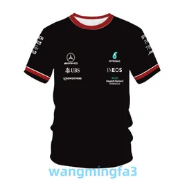 2024 NOWOŚĆ MODEL MĘŻCZYZN T-SHIRTS Designer F1 Racing 3D Fall Bez kaptur bez kaptury stały kolor bez kołnierza Zwykłe zielone zielone koszulki S Casual T-shirt