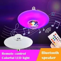 스피커 무선 Bluetooth 5.0 스피커+LED 전구 E27 85 ~ 265V 화려한 RGB+흰색 스마트 제어 무대 램프 장식 홈