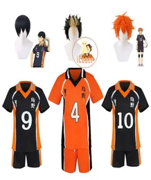 Trajes de anime Haikyuu Karasuno High Cosplay Jersey Tobio Kageyama Hinata Shyouyou Nishinoya Yuu Uniforme esportivo Carnaval Costu9080512