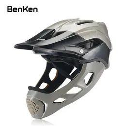 Gear BenKen Casco da ciclismo professionale fuoristrada Downhill Casco integrale staccabile Moto Mountain MTB Sport Protezione per la testa