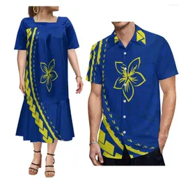 Sıradan Elbiseler Yaz Özel Mumu Kadın Mizaç Elbisesi Mikronezya Balıktail Erkek Gömlek Çift Seti