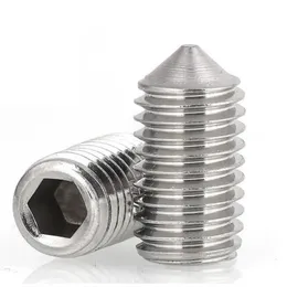 Customization 304 Stainless Steel, Silver Carbon Steel Set Screws with Pointed End and Internal Hex Socket