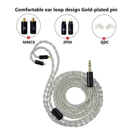 الملحقات yongse p10 8cores 6n الكليف الكريستال النحاس الفضة مطلي HIFI كابل سماعة 2.5/3.5/4.4 MMCX/2PIN/QDC Tripowin Zonie 16 Core