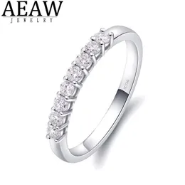 Bandringen AEAW 14k wit goud 0,25 ctw 2 mm EF ronde geslepen engagement WeddLab Grown Diamond CVD HPHT band Rfor vrouwen J240118