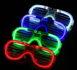 Moda LED Óculos de Luz Piscando Persianas Forma Óculos LED Flash Óculos de Sol Danças Fontes de Festa Festival Decoração E1680305 LL