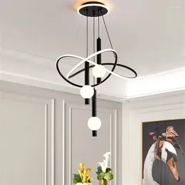 Ljuskrona Post Mordern Chandelier Modern Minimalist Hanging White Lamp Home Decor Matsal Inomhus Living Kitchen Island belysning