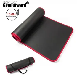 Yogamatten, 10 mm, rutschfest, reißfest, Yogamatte, dick, Fitness, Pilates, Trainingsmatte, Heimtraining, Sportkissen, Gymnastikpolster mit Tragegurt, L240118