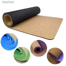 حصيرة اليوغا الطبيعية cork yoga mat composite tpe gym pads 6mm pilates pilates exeries non slip yoga mats 72 *24 inch tastelessl240118