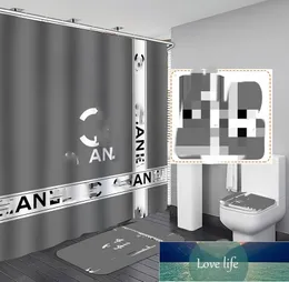 Classic Letter Printed Shower Curtains Designer Print Bathroom Curtain Home Toilet Er Mat Bath Supplies