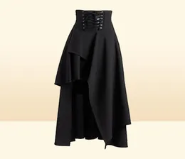 Faldas Mujer medieval Falda gótica vintage Pirata Disfraz de Halloween Renacimiento Steampunk Cintura alta2389060