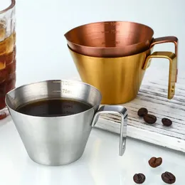 Cups Saucers Stainless Steel Coffee Cup Measuring 100ml Espresso With Scale Handle Food For