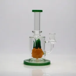 Bong in vetro da 8 pollici, tabacco, narghilè, perc, ananas, tubo dell'acqua, giunto femmina da 14 mm con ciotola