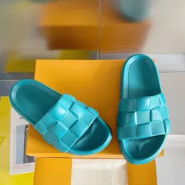 Ciabatte piatte estive da lettera di alta qualità per sandali da uomo pantofola Scarpe da spiaggia casual colorate in gomma Verde blu arancione Scivoli di design di lusso da donna Scuff Taglia grande 35-46