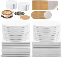  Sublimation leerer Keramik-Untersetzer, weiße Keramik-Tassenuntersetzer, Wärmeübertragungsdruck,  individuelle Tassenunterlage, Thermo-Untersetzer