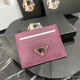 SIGNATURE CARD CASE New Women Passport Holder Luxury Coin Purse Fashion Mini Wallet Credit Card Holder Long Wallet Ultra-thin Money Clip Compact Purple