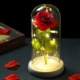 Enchanted Galaxy Rose Flower LED Light Forever Rose In Glass Dome For Valentine's Day Mother's Day Birthday Gift Wedding Decor
