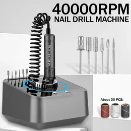 Behandlungen 40000 U / min Electric Nail Hine Profession Nail File Kit niedrige Vibration mit Speicherfunktion für das Polieren von Acrylnageln