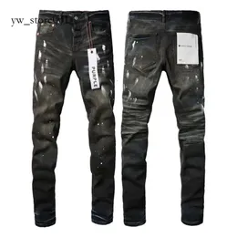 Jeans viola Designer Jeans Uomo Pantaloni strappati Jeans viola Designer Vintage Patchwork Modello a pois Jeans viola per uomo Uomo retrò viola 3522