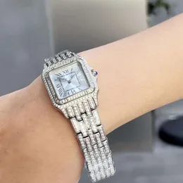 Panthere Women Full Womenwatch Watch Diamond Montre Original Tjock 6mm Bust Down Watches High Quality Quartz Armband Iced Out Carter Wristwatch O7N8