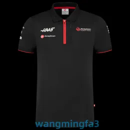 2024 NOWOŚĆ T-shirty projektant F1 garnitur koszulka polo Hass Racing Team Summer T-shirt Lapel z krótkim rękawem