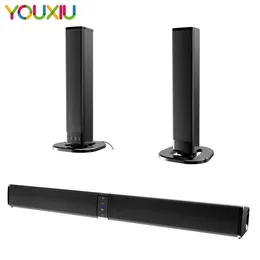 Soundbar YOUXIU 20W Separable Soundbar Bluetooth Speakers Builtin Subwoofer 4.0 Channel 3D Surround Sound with Mic for home TV PC