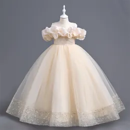 2024 New Vintage Princess Flower Girls Squined Off Should Special OCN For Weddings Ball Gown Kids Gomes Goment Goment Commirion Party Dresses 403