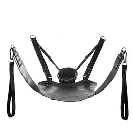 Top Quality Duas Camadas de Couro Sling Sex Hammock Sex Swing Chair Cama de couro Hammock e Travesseiro Jogos Adultos Brinquedos Sexuais para Casais 240117