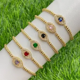 Design handgemachte böse Augen vergoldete Perlen Kette Armreif verstellbare Verbindung türkische Augen Seil Glück rotes Armband für Frauen 240117
