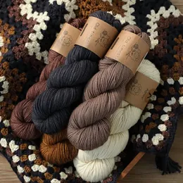 3PCS Knitting przędzy merino wełna ręka miękki sweter kapelusz tkaninowy tęczowy baby dk nitkę 100g Skein 240117